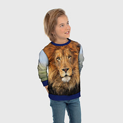 Свитшот детский Красавец лев, цвет: 3D-синий — фото 2