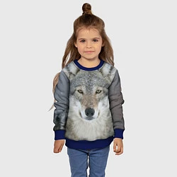 Свитшот детский Милый волк, цвет: 3D-синий — фото 2