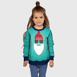 Свитшот детский Санта хипстер, цвет: 3D-синий — фото 2