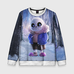 Свитшот детский Winter forest & Sans, цвет: 3D-белый