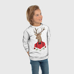 Свитшот детский Christmas Deer, цвет: 3D-белый — фото 2