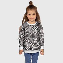 Свитшот детский Стая зебр, цвет: 3D-белый — фото 2