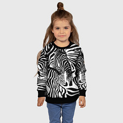 Свитшот детский Полосатая зебра, цвет: 3D-черный — фото 2