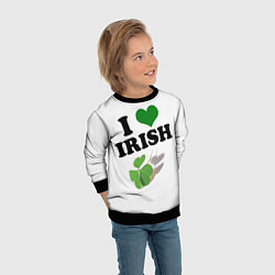Свитшот детский Ireland, I love Irish, цвет: 3D-черный — фото 2