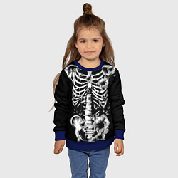 Свитшот детский Floral Skeleton, цвет: 3D-синий — фото 2