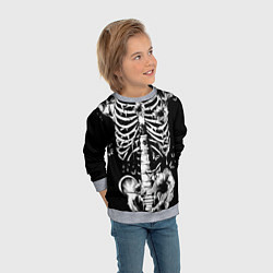 Свитшот детский Floral Skeleton, цвет: 3D-меланж — фото 2