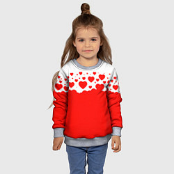 Свитшот детский Сердечки, цвет: 3D-меланж — фото 2