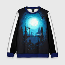 Свитшот детский Фантастический пейзаж, цвет: 3D-синий