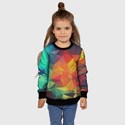 Свитшот детский Цветные полигоны, цвет: 3D-черный — фото 2