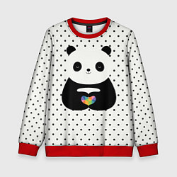 Свитшот детский Любовь панды, цвет: 3D-красный