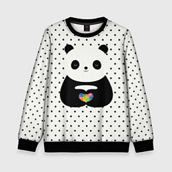 Свитшот детский Любовь панды, цвет: 3D-черный