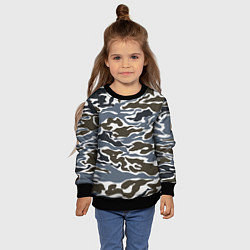 Свитшот детский Камуфляж зимний: болотный/синий, цвет: 3D-черный — фото 2
