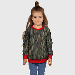 Свитшот детский Лесной камуфляж, цвет: 3D-красный — фото 2