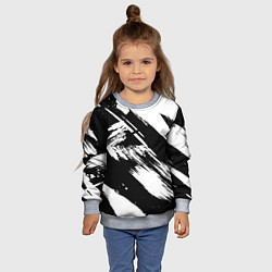 Свитшот детский Чёрно-белый, цвет: 3D-меланж — фото 2