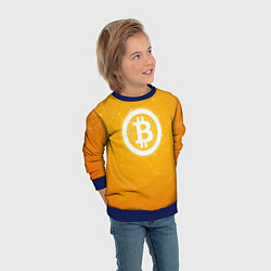 Свитшот детский Bitcoin Orange, цвет: 3D-синий — фото 2