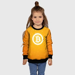 Свитшот детский Bitcoin Orange, цвет: 3D-черный — фото 2