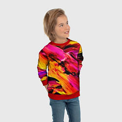Свитшот детский Акварельный цвет, цвет: 3D-красный — фото 2