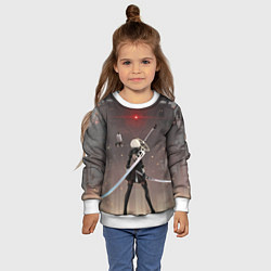 Свитшот детский Мечница 2B: Nier, цвет: 3D-белый — фото 2