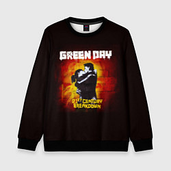 Свитшот детский Поцелуй Green Day, цвет: 3D-черный