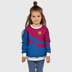 Свитшот детский Barcelona FC: Blue style, цвет: 3D-белый — фото 2