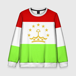 Свитшот детский Флаг Таджикистана, цвет: 3D-белый