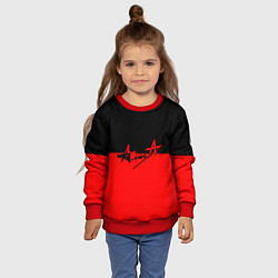 Свитшот детский АлисА: Черный & Красный, цвет: 3D-красный — фото 2