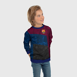 Свитшот детский FC Barcelona: Dark polygons, цвет: 3D-синий — фото 2