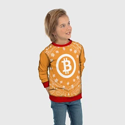Свитшот детский Bitcoin Mandala, цвет: 3D-красный — фото 2