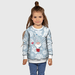 Свитшот детский Зимний гномик, цвет: 3D-белый — фото 2