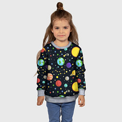 Свитшот детский Солнечная система, цвет: 3D-меланж — фото 2