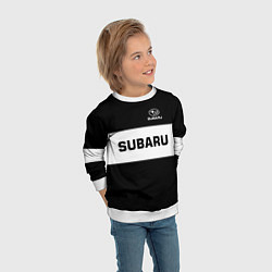 Свитшот детский Subaru: Black Sport, цвет: 3D-белый — фото 2