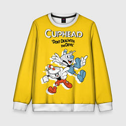 Свитшот детский Cuphead: Don't deal with the Devil, цвет: 3D-белый