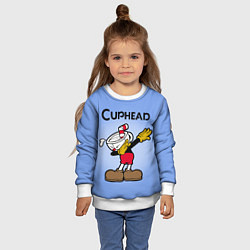 Свитшот детский Cuphead Dab, цвет: 3D-белый — фото 2