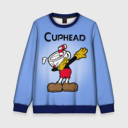 Свитшот детский Cuphead Dab, цвет: 3D-синий