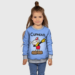 Свитшот детский Cuphead Dab, цвет: 3D-меланж — фото 2