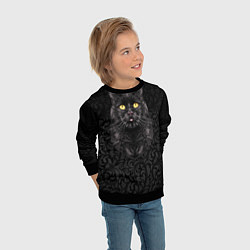Свитшот детский Чёрный котик, цвет: 3D-черный — фото 2