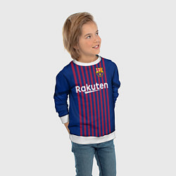 Свитшот детский FC Barcelona: Messi Home 18/19, цвет: 3D-белый — фото 2