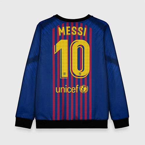 Детский свитшот FC Barcelona: Messi Home 18/19 / 3D-Черный – фото 2