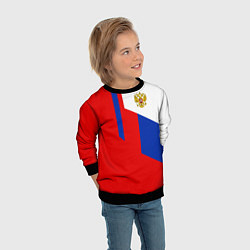 Свитшот детский Russia: Geometry Tricolor, цвет: 3D-черный — фото 2