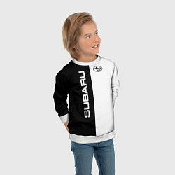 Свитшот детский Subaru B&W, цвет: 3D-белый — фото 2