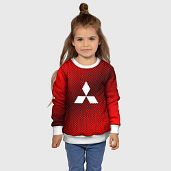 Свитшот детский Mitsubishi: Red Carbon, цвет: 3D-белый — фото 2