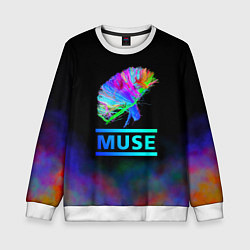 Свитшот детский Muse: Neon Flower, цвет: 3D-белый