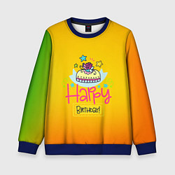 Свитшот детский Happy Birthday, цвет: 3D-синий