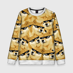 Свитшот детский Doge: Deal with it, цвет: 3D-белый