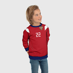 Свитшот детский Сборная России: Дзюба ЧМ-2018, цвет: 3D-синий — фото 2