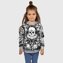 Свитшот детский Grunge Skull, цвет: 3D-меланж — фото 2