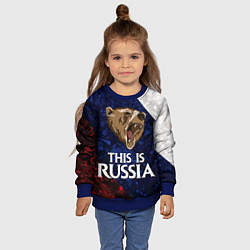 Свитшот детский Russia: Roaring Bear, цвет: 3D-синий — фото 2