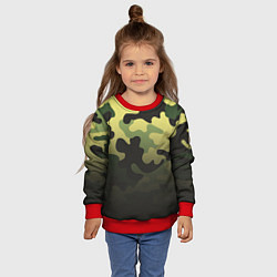 Свитшот детский Военный камуфляж, цвет: 3D-красный — фото 2