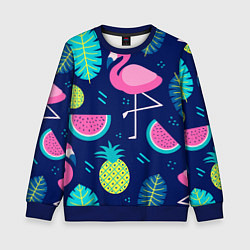 Детский свитшот Фруктовый фламинго