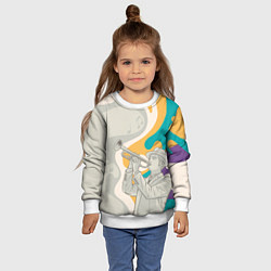 Свитшот детский Love saxophone, цвет: 3D-белый — фото 2